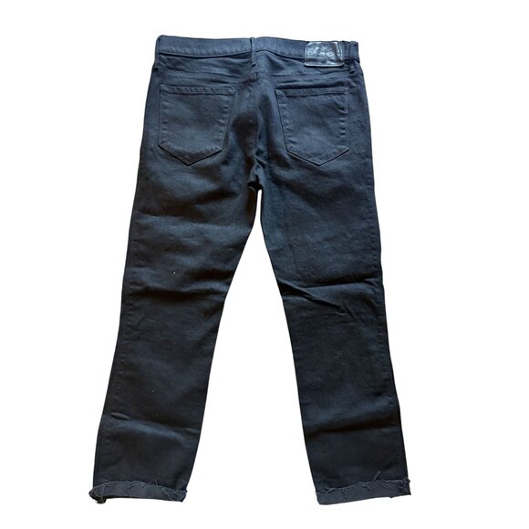 RtA Raw Hem Ankle Jeans in Black Japanese Denim - Picture 2 of 7